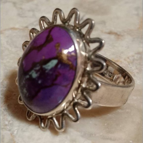 🔥AUTHENTIC Mohave Purple Turquoise sterling silver Ring sz 7 05 11825 - Picture 2 of 8